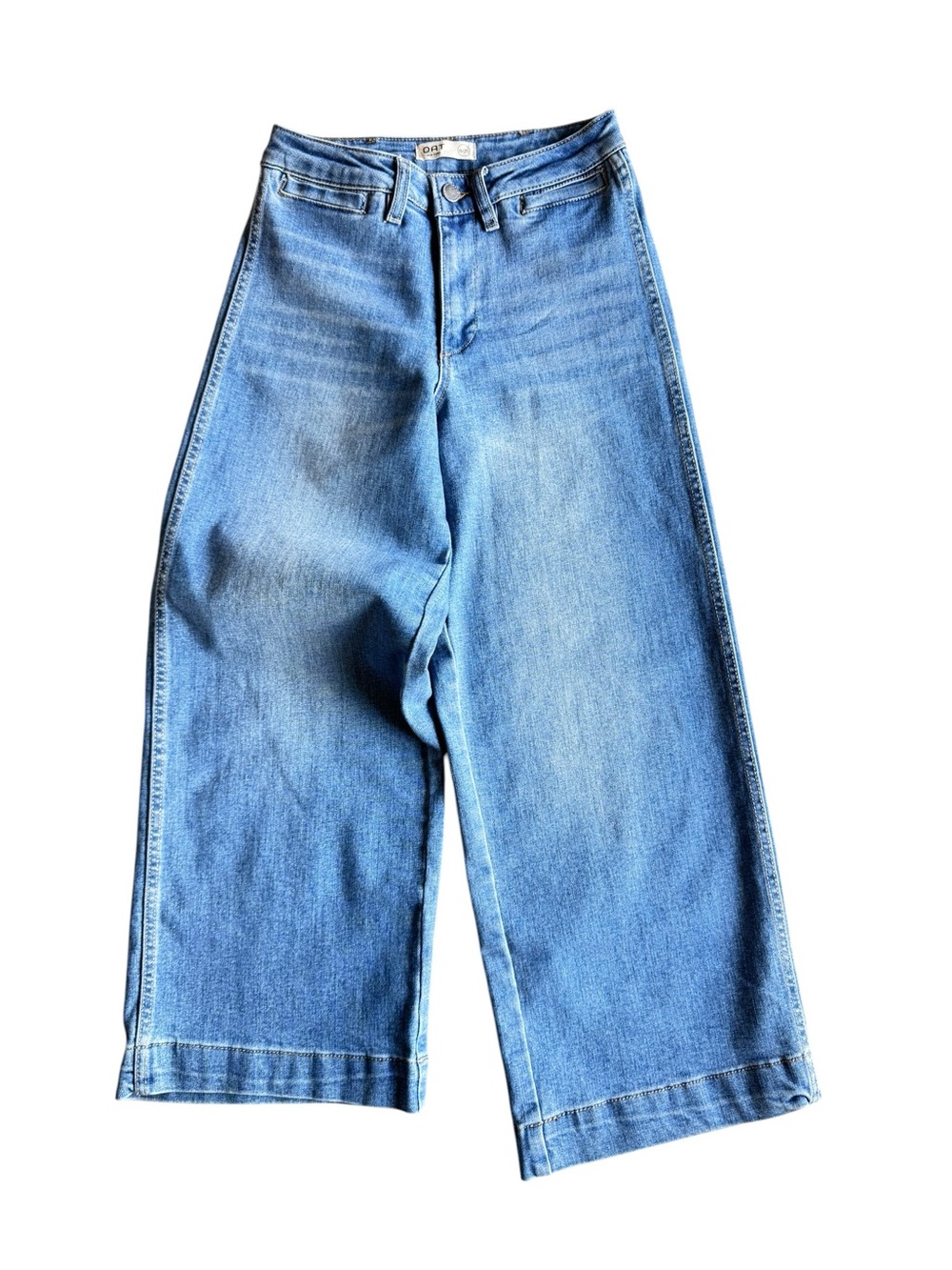 OAT New York Wide Leg Cropped Jeans Womens Size 0 High Rise Culotte Denim